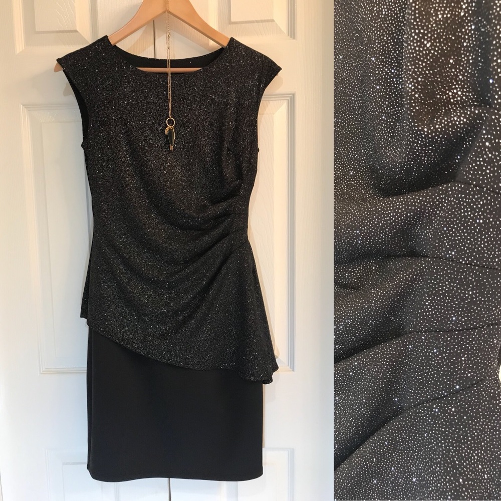 Black Shimmer Elegant Cocktail Dress